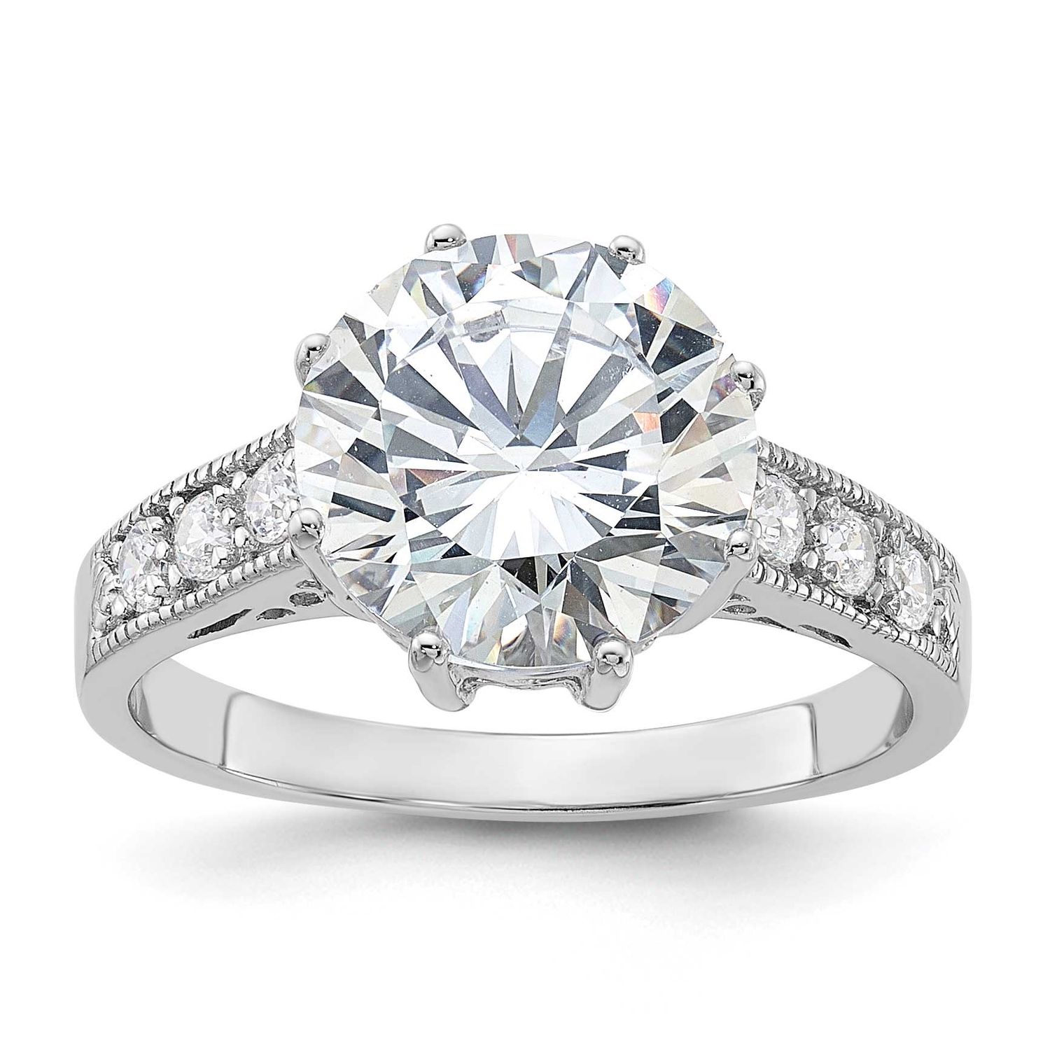 CZ Ring Sterling Silver Rhodium-Plated, MPN: QR1341, UPC: 883957180823
