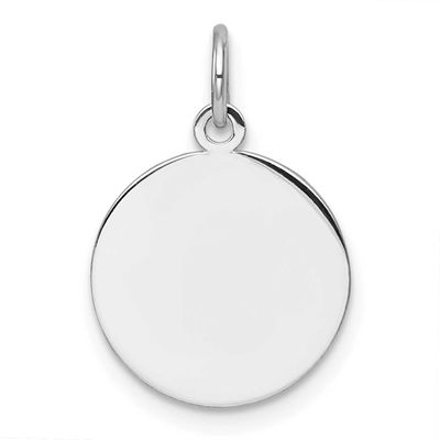Plain .027 Gauge Circular Engravable Disc Charm 14k White Gold, MPN: XM738/27, UPC:
