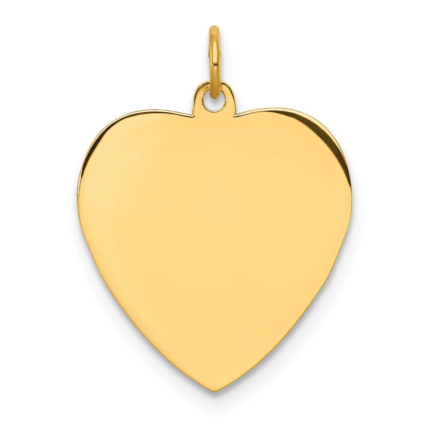 Engraveable Heart Polished Disc Charm Sterling Silver Gold-Plated, MPN: QM571G/35, UPC: