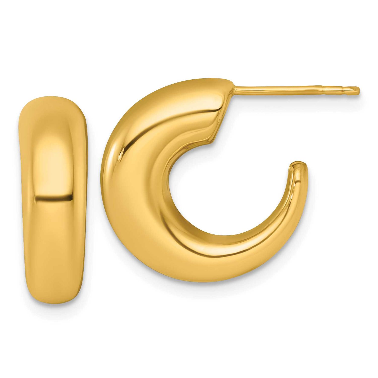 Post Hoop Earrings 14k Gold Polished, MPN: TF2556, UPC: