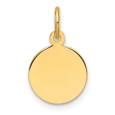 Plain .013 Gauge Circular Engravable Disc Charm 10k Gold, MPN: 10XM674/13, UPC: