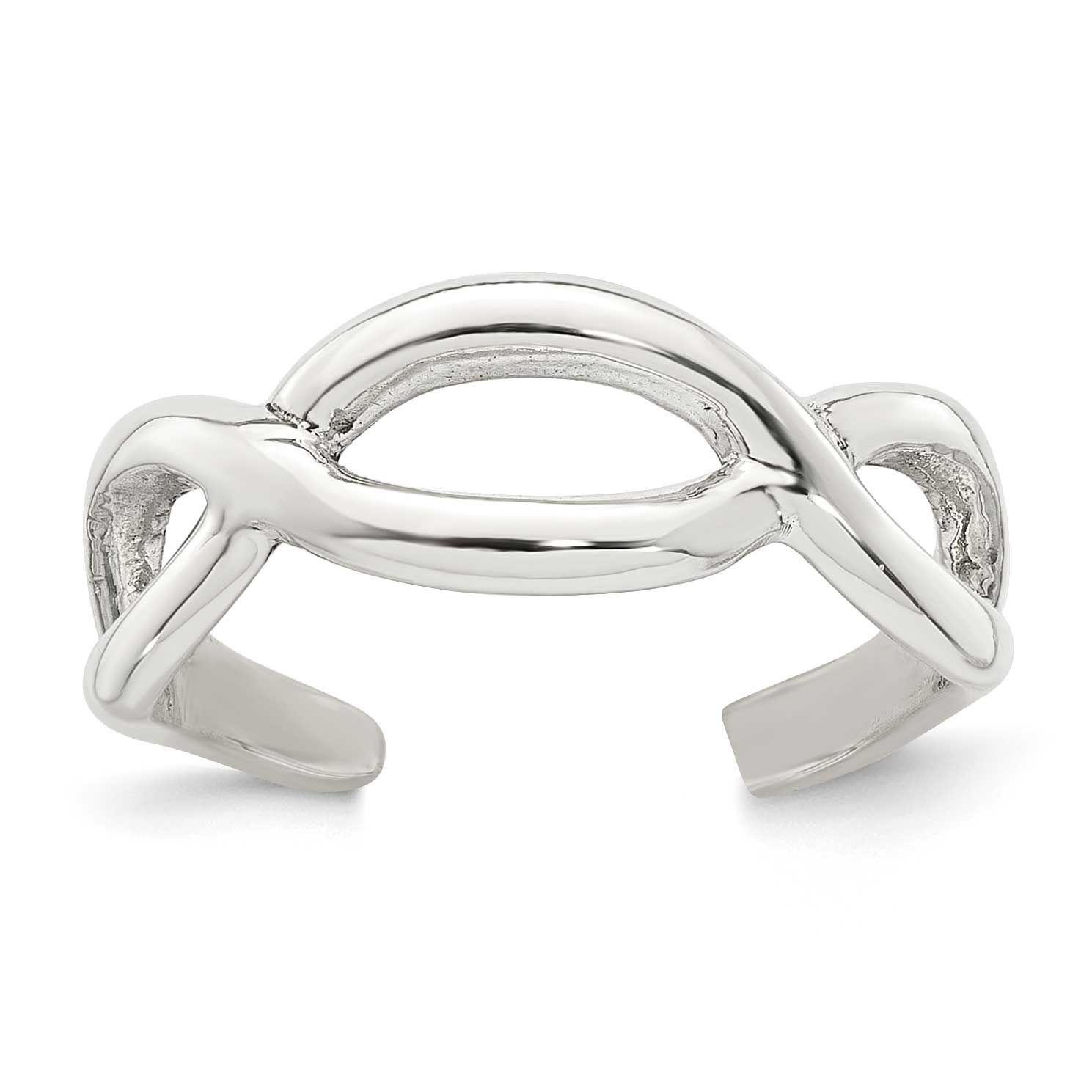Criss Cross Adjustable Toe Ring Sterling Silver Polished, MPN: QR7671, UPC: