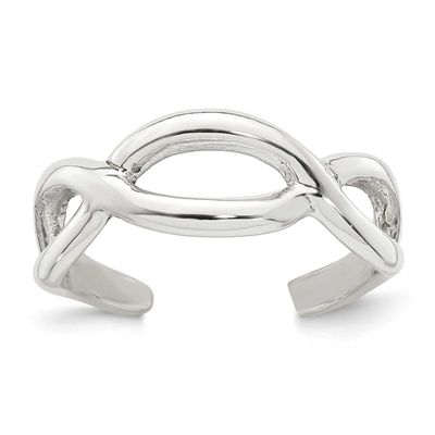 Criss Cross Adjustable Toe Ring Sterling Silver Polished, MPN: QR7671, UPC: