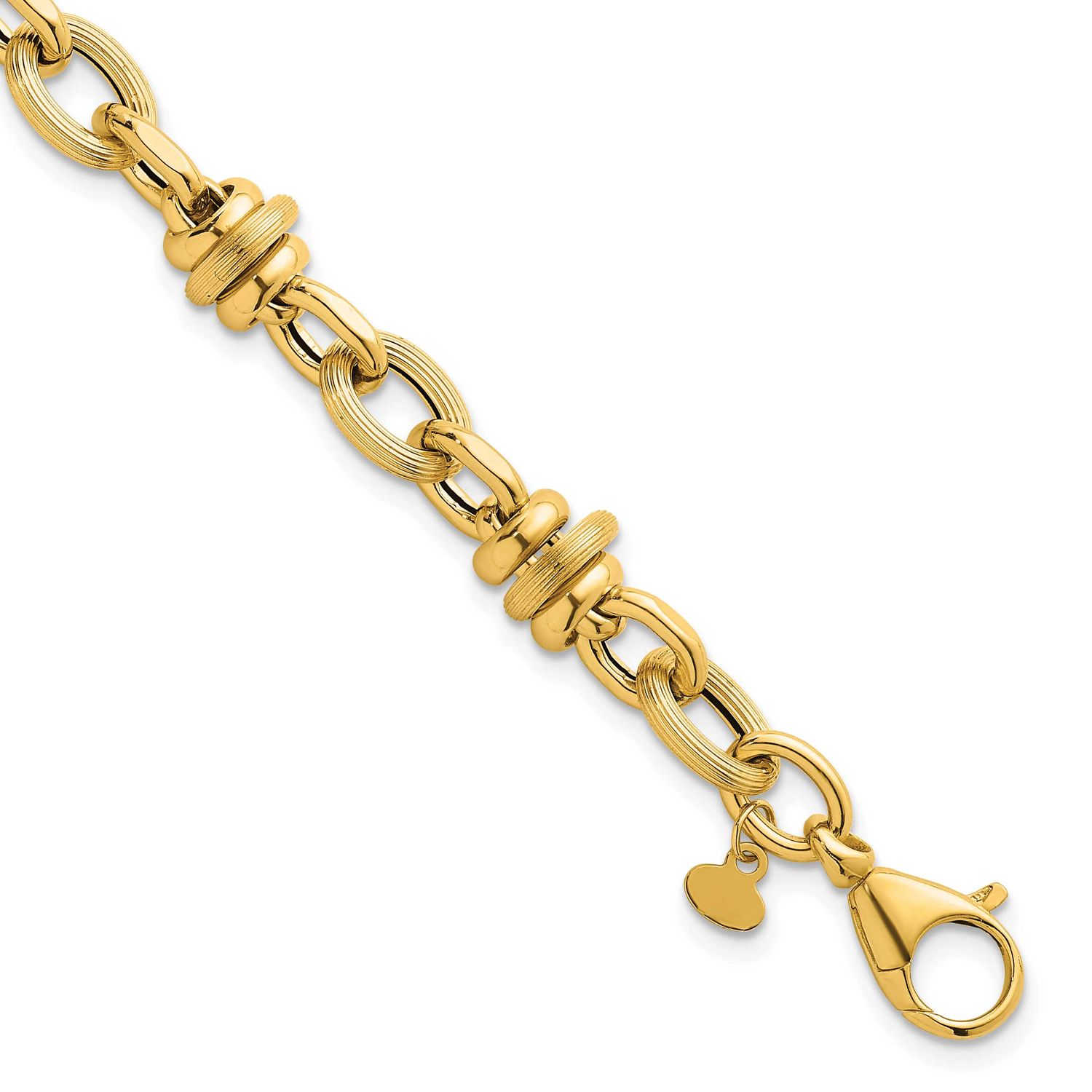 Textured Fancy Chain 7.5 Inch Bracelet 7.5 Inch 14k Gold Polished, MPN: SF3268-7.5, UPC: