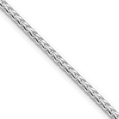 2.55mm Diamond-cut Square Franco Chain 16 Inch Sterling Silver Rhodium-Plated, MPN: QQF080R-16, UPC: