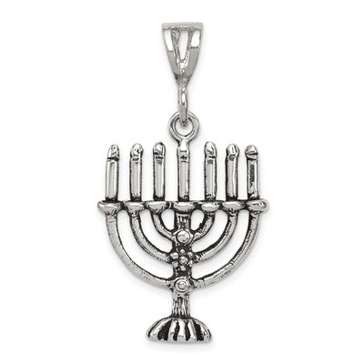 Menorah Charm Sterling Silver Antiqued, MPN: QC7426, UPC: 883957544922