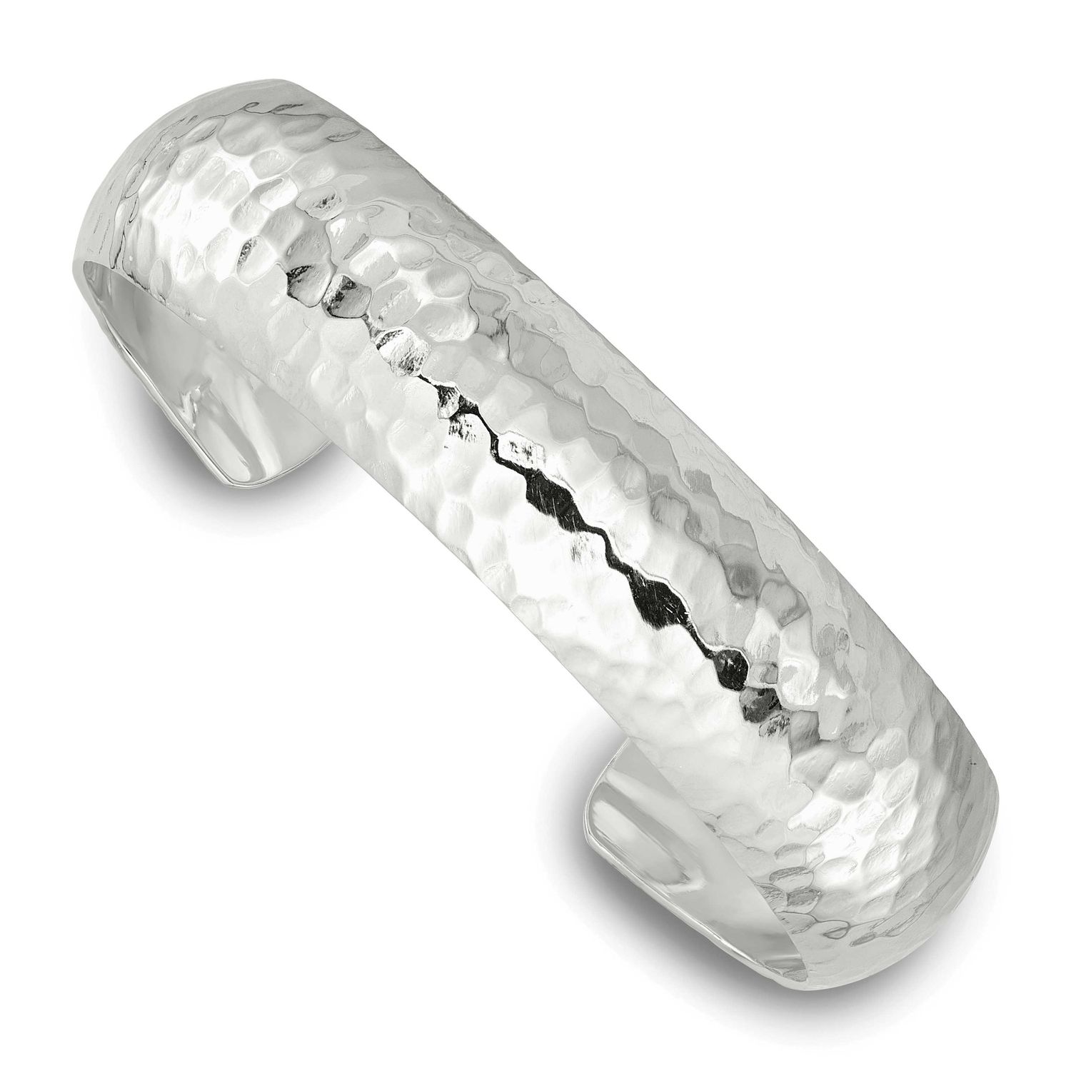 15mm Domed Hammered Cuff Bangle Sterling Silver, MPN: QB1570, UPC: