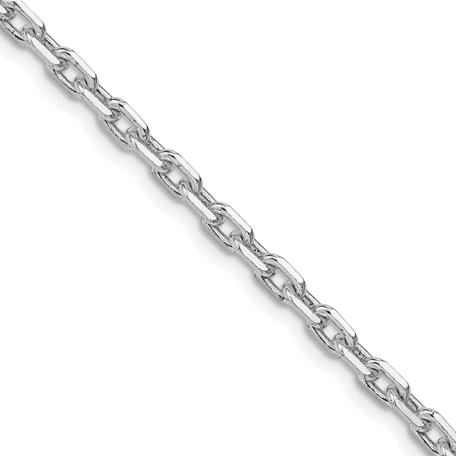 3.95mm Beveled Oval Cable Chain 26 Inch Sterling Silver Rhodium-Plated, MPN: QCA120R-26, UPC:
