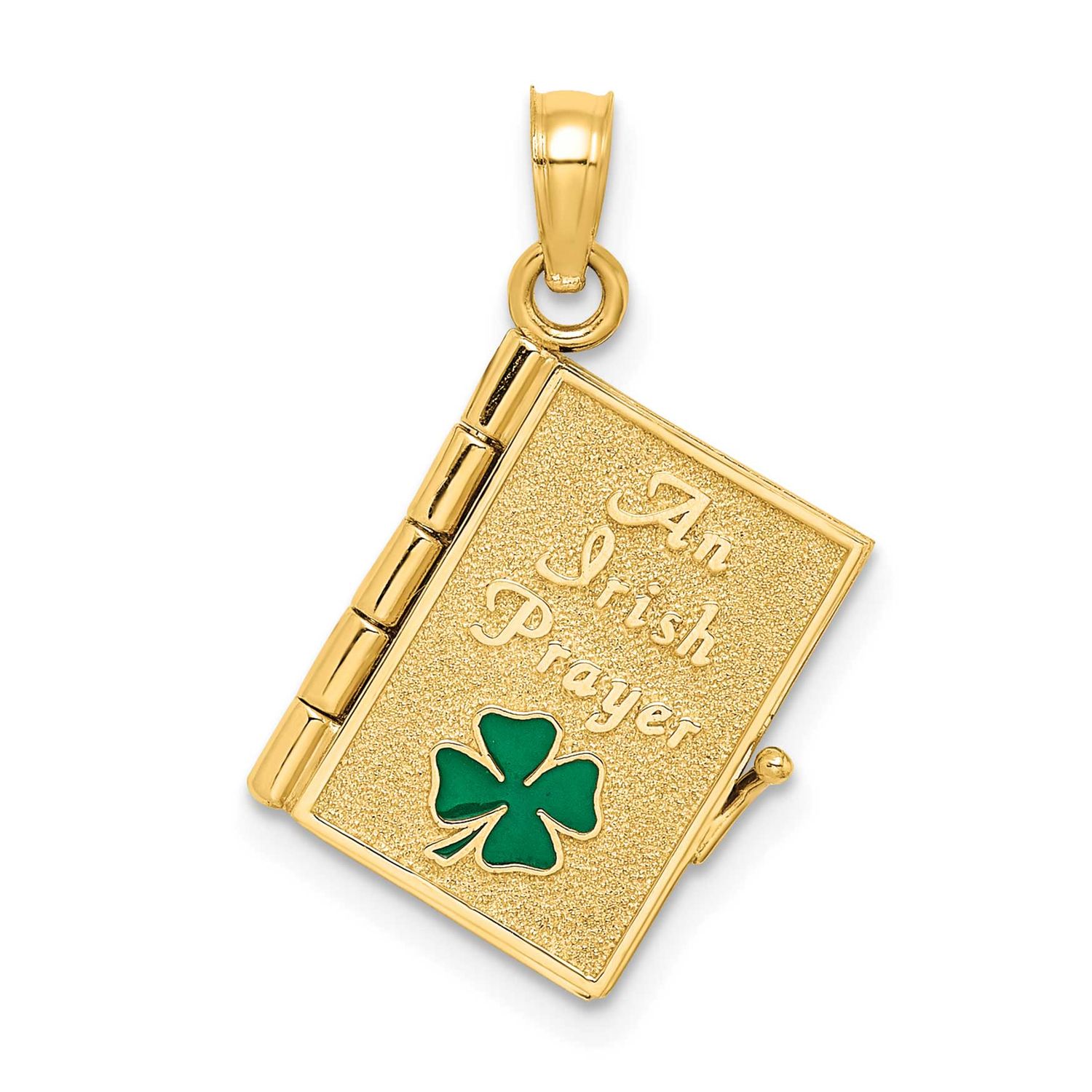 3-D Moveable Enameled An Irish Prayer Book with Clover Charm 10k Gold, MPN: 10K6989, UPC: