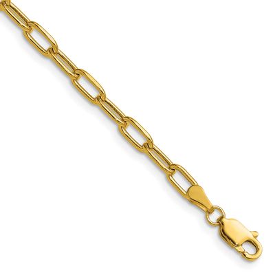 3.7mm Semi-Solid Beveled Paperclip Chain 7 Inch 14k Gold, MPN: BC208-7, UPC: