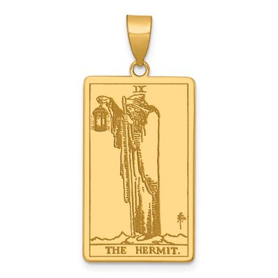 The Hermit Tarot Card Pendant 14k Gold, MPN: XM719, UPC: