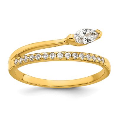 Polished Fancy CZ Ring Sterling Silver Gold-Plated, MPN: QR7736GP, UPC: