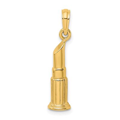 2-D Polished Lipstick Tube Charm 14k Gold, MPN: K7212, UPC: 637218051519