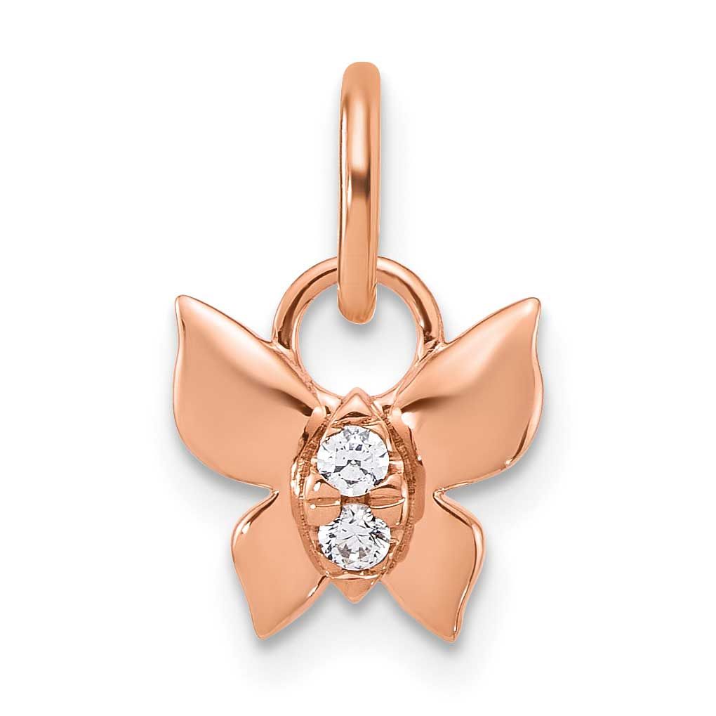 Polished Diamond Butterfly Charm 14k Rose Gold, MPN: PM10757-005-RAA, UPC: