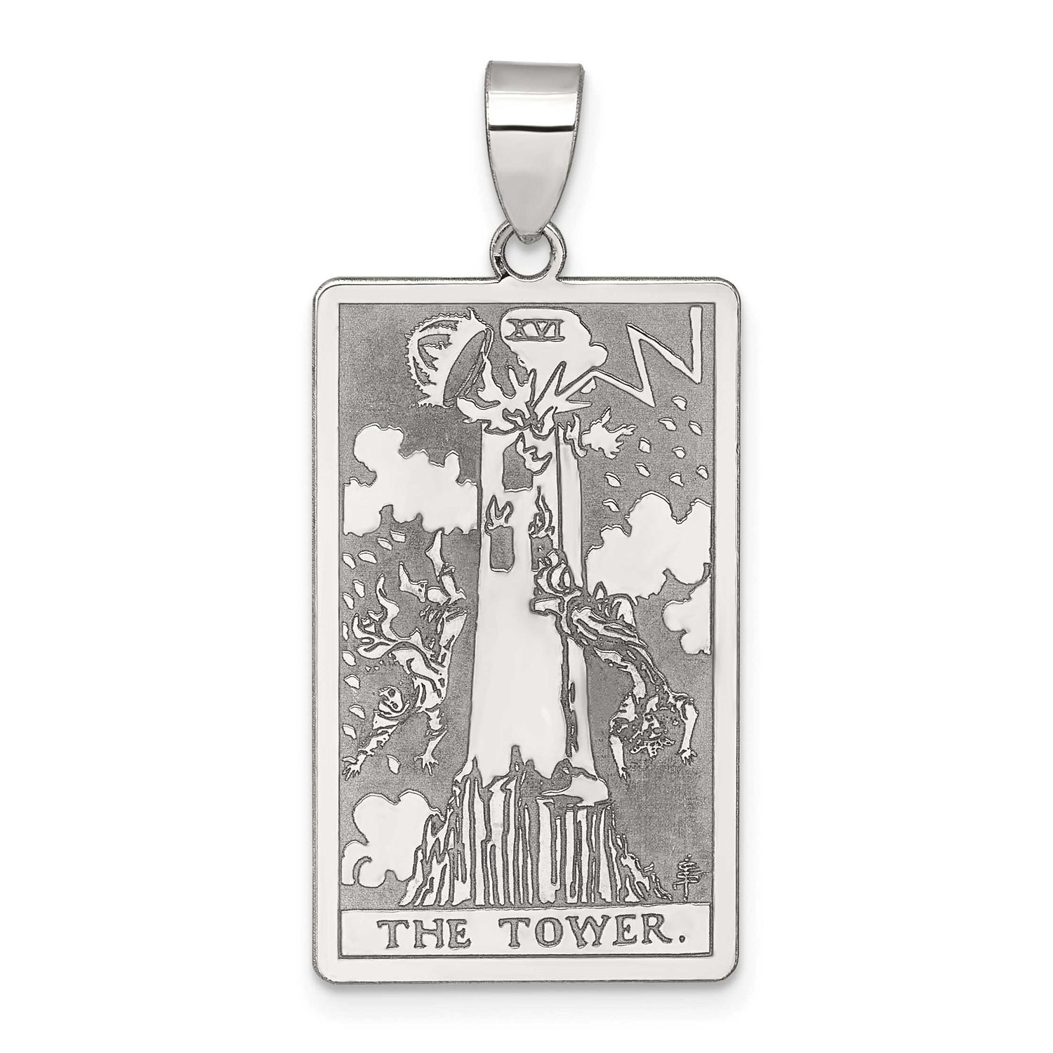 The Tower Tarot Card Pendant Sterling Silver, MPN: QC11526, UPC: