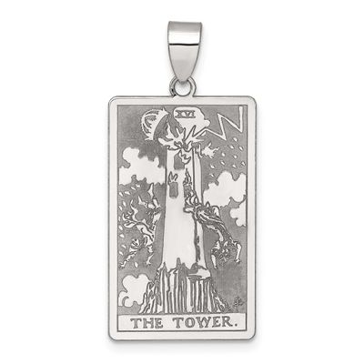 The Tower Tarot Card Pendant Sterling Silver, MPN: QC11526, UPC: