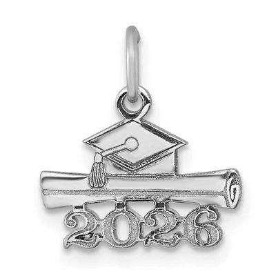2026 Graduation Cap and Diploma Charm 14k White Gold, MPN: YC1550W-26, UPC: