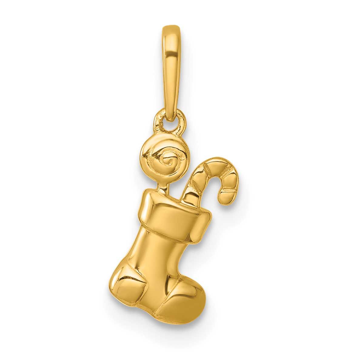 Madi K Polished Stocking with Candy Pendant 14k Gold, MPN: GK1198, UPC: