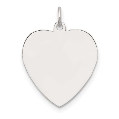 Engraveable Heart Polished Front Satin Back Disc Charm Sterling Silver Rhodium-Plated, MPN: QM571/1…