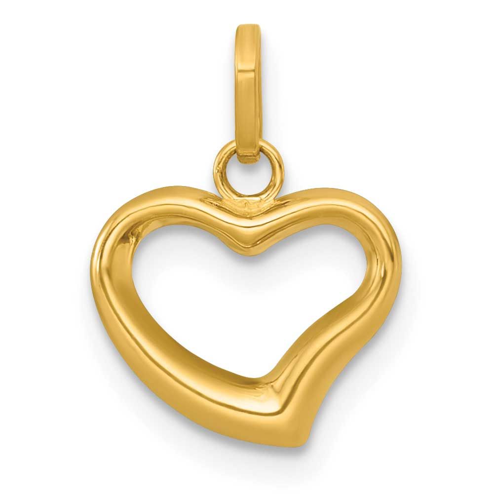 Open Heart Charm Pendant 14k Gold Polished, MPN: YC1603, UPC: