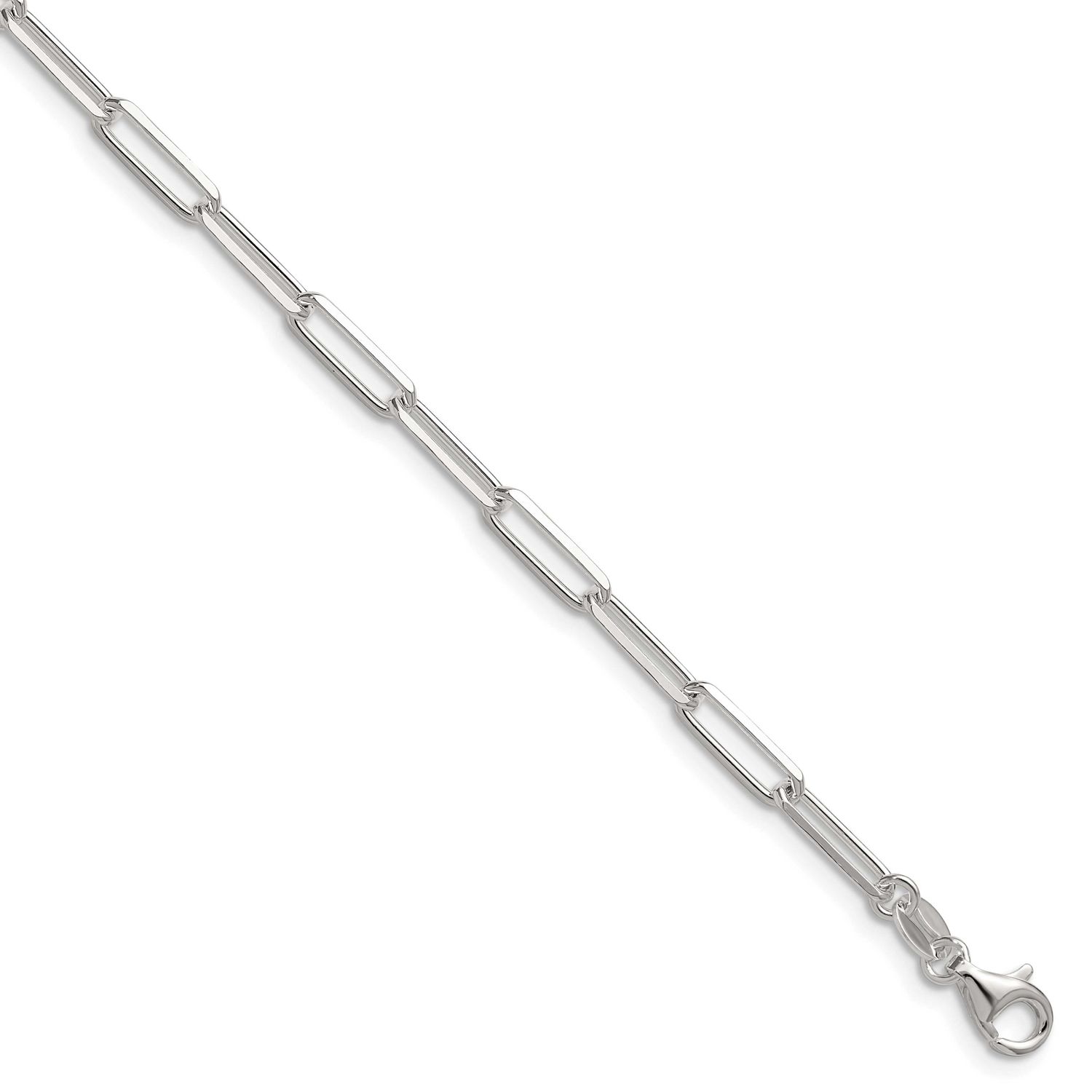 3.5mm Diamond-cut Paperclip Chain 7 Inch Sterling Silver, MPN: QDPC100-7, UPC: