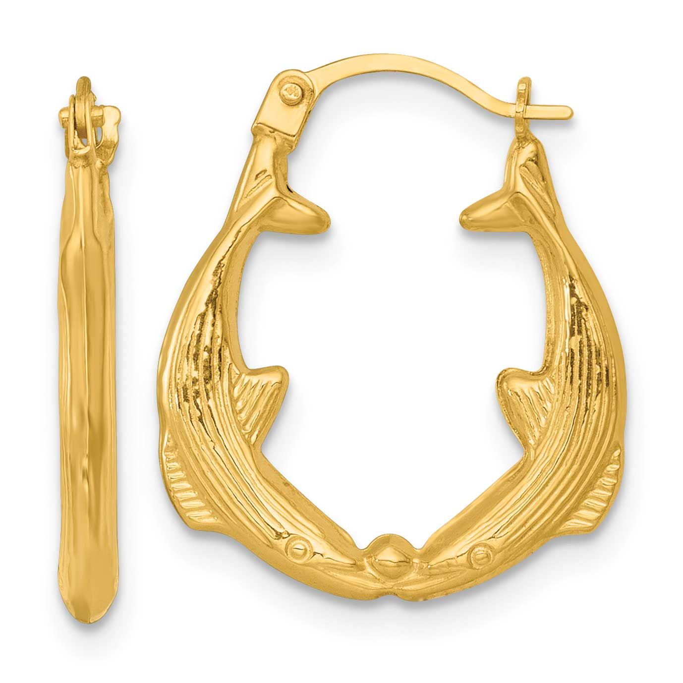 Whale Hoop Earrings 14k Gold Polished, MPN: TF2450, UPC: