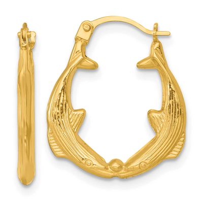 Whale Hoop Earrings 14k Gold Polished, MPN: TF2450, UPC: