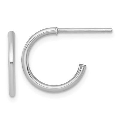 1.5 x 14mm Polished Post Hoop Earrings 14k White Gold, MPN: TF2492W, UPC: