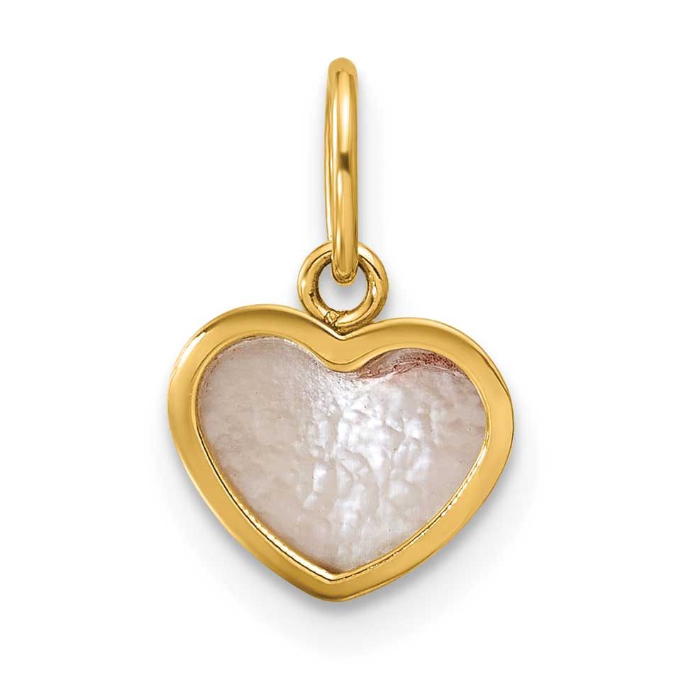 Mother of Pearl Heart Pendant 14k Gold Polished, MPN: YC1623, UPC: