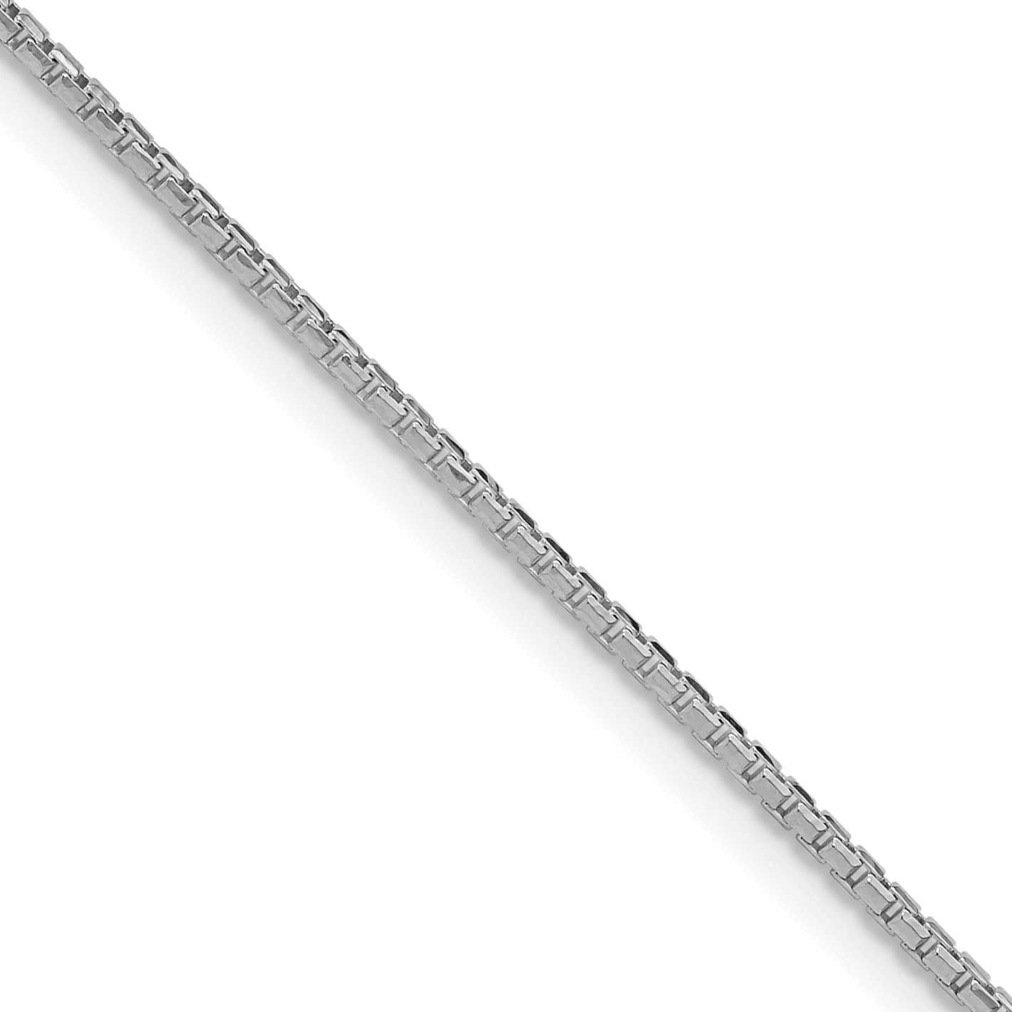 1.3mm Diamond-Cut Round Box Chain 20 Inch Sterling Silver Rhodium-Plated, MPN: QVX026R-20, UPC: