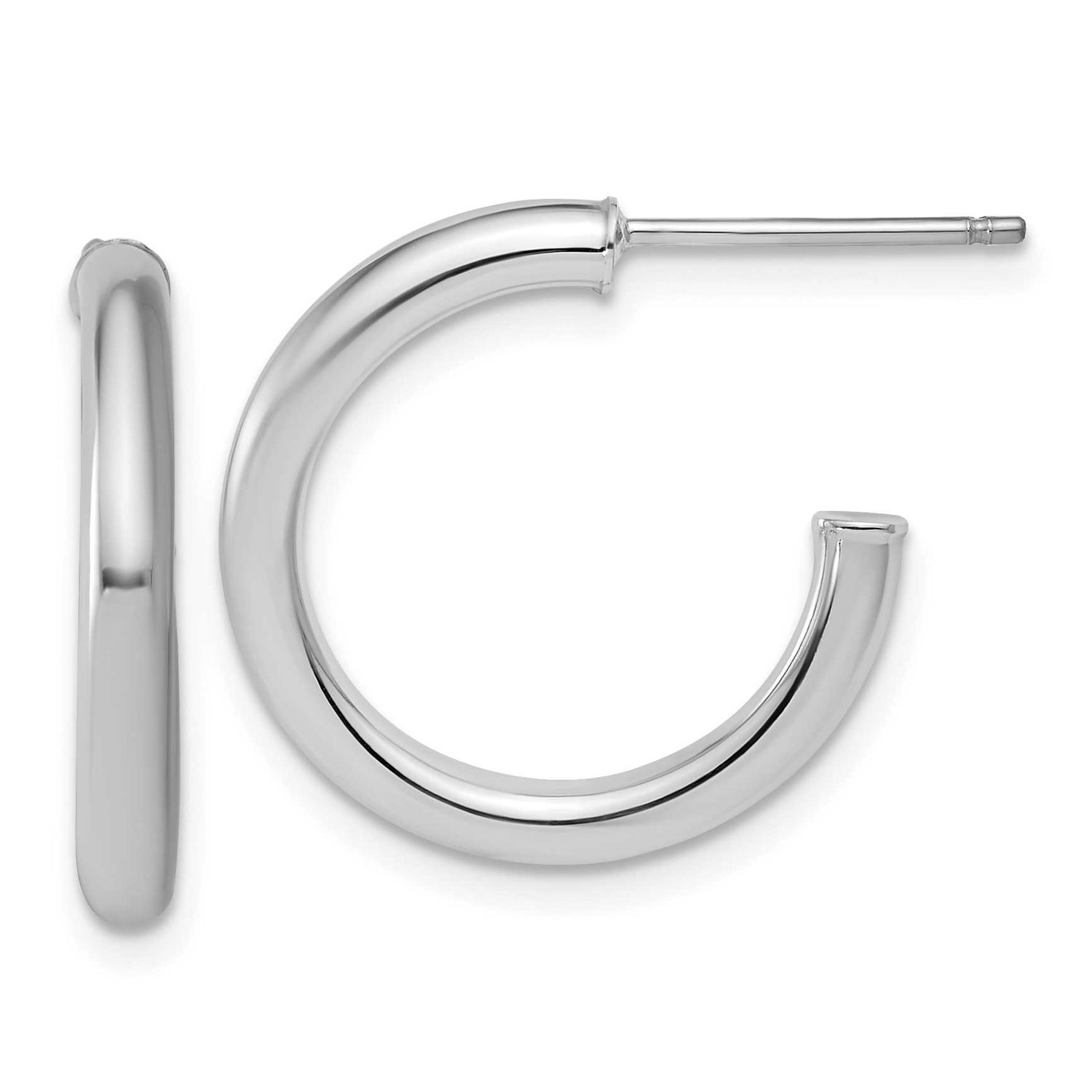 2.5 x 20mm Polished Post Hoop Earrings 14k White Gold, MPN: TF2519W, UPC: