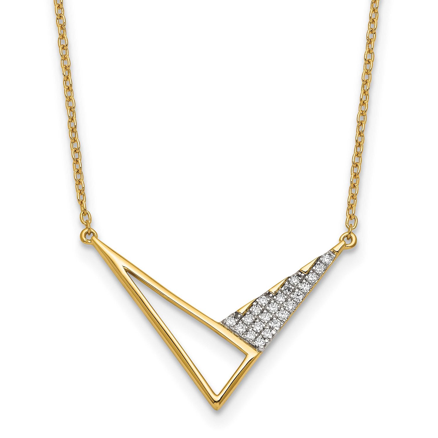 Diamond Geometric Fashion Necklace 14k Gold Polished, MPN: PM10038-011-YAA, UPC: