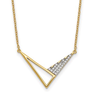 Diamond Geometric Fashion Necklace 14k Gold Polished, MPN: PM10038-011-YAA, UPC:
