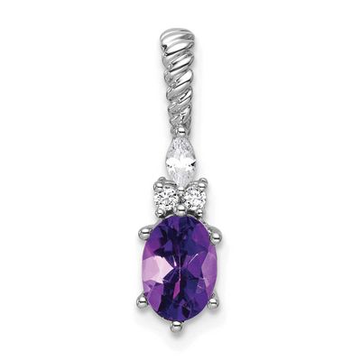 Polished Diamond and Amethyst Twisted Chain Slide 21.8 Inch 14k White Gold, MPN: PM9791-AM-009-WAA,…