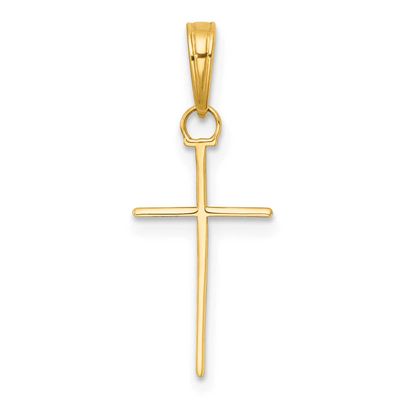 3-D and Polished Stick Cross Charm 14k Gold, MPN: K10074, UPC: