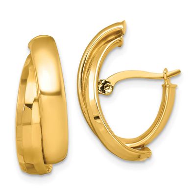 Fancy Hoop Earrings 14k Gold Polished, MPN: TF2468, UPC: