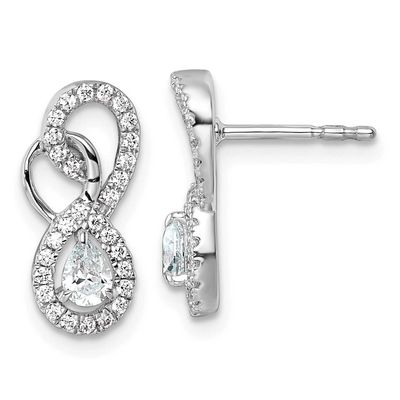 Polished Diamond Infinity Drop Post Earrings 14k White Gold, MPN: EM10508-050-WAA, UPC: