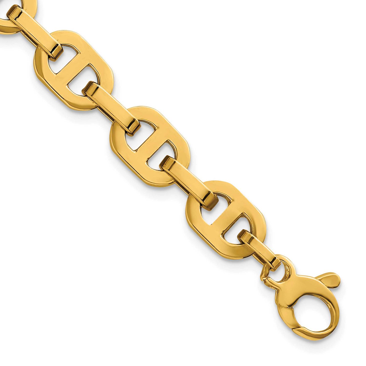7.5 Fancy Anchor Link Bracelet 14k Gold Polished, MPN: SF3165-7.5, UPC:
