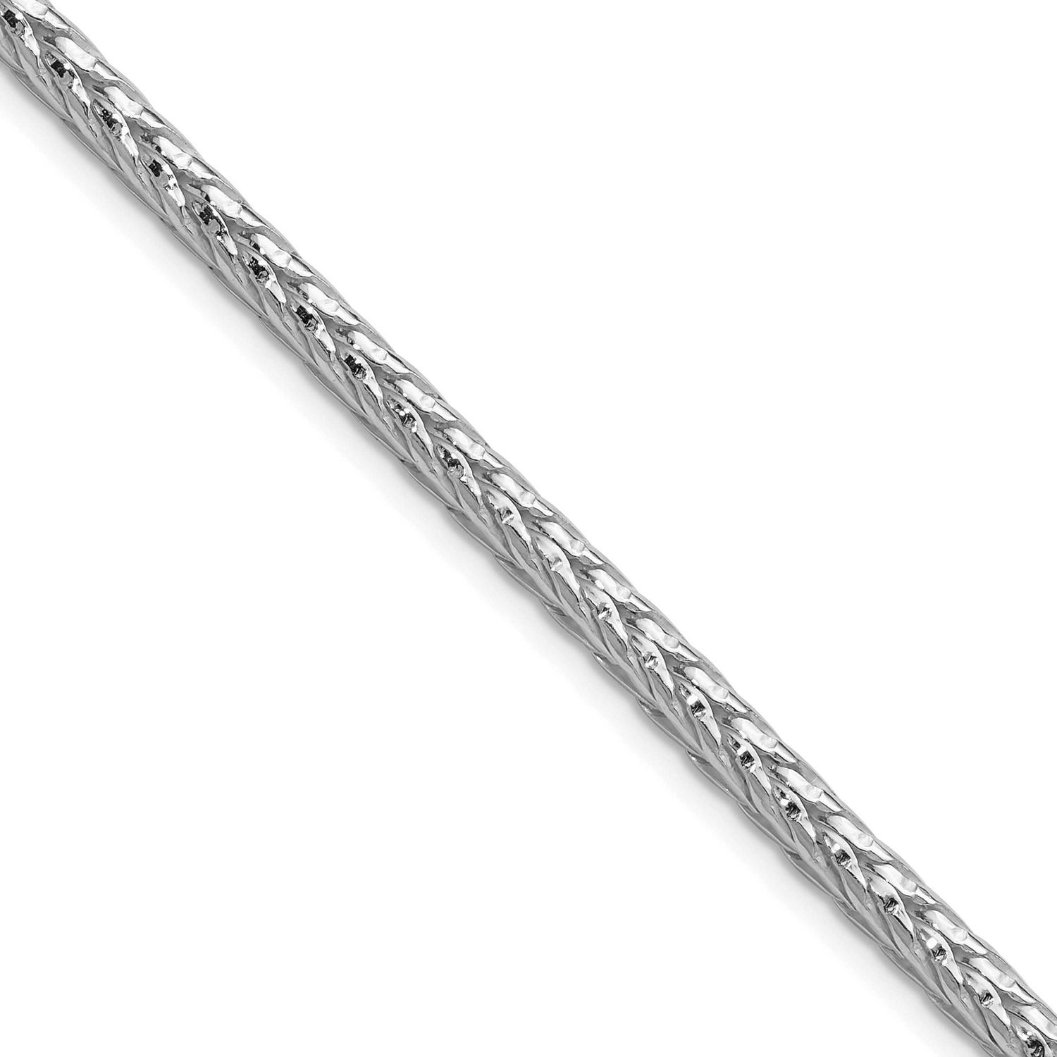 3.8mm Diamond-Cut Round Franco Chain 18 Inch Sterling Silver Rhodium-Plated, MPN: QFR350R-18, UPC: