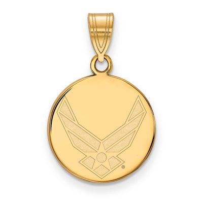 Logoart U.S. Air Force Medium Disc Pendant 14k Gold, MPN: 4Y030USAF, UPC: