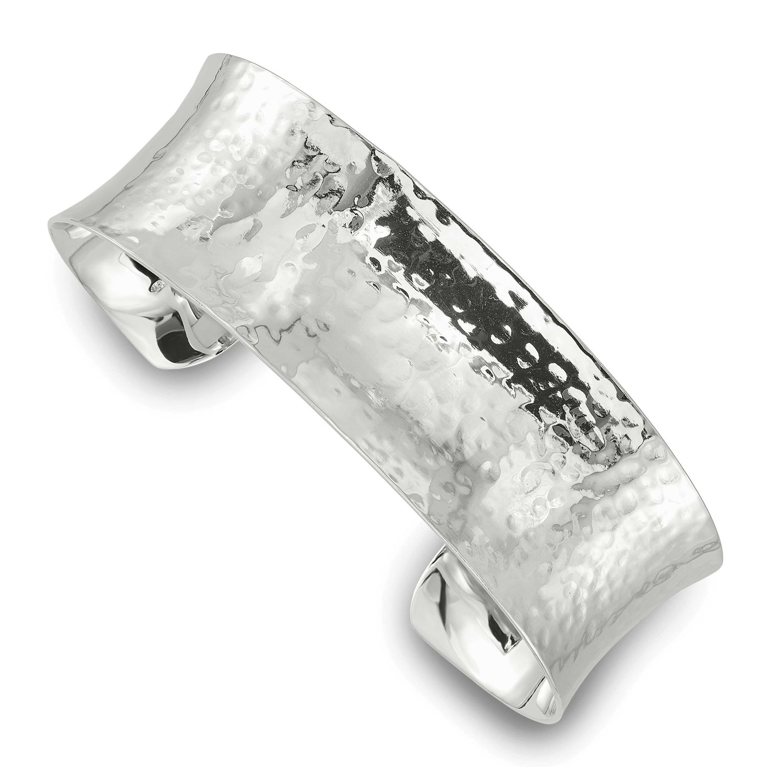 20mm Concave Hammered Cuff Bangle Sterling Silver, MPN: QB1578, UPC: