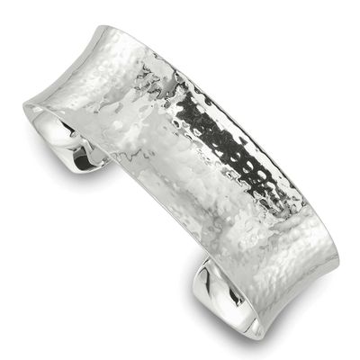 20mm Concave Hammered Cuff Bangle Sterling Silver, MPN: QB1578, UPC: