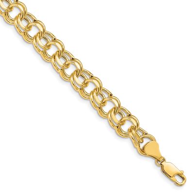 Lite 8.5mm Double Link Charm Bracelet 10k Gold, MPN: 10SSD5-8.25, UPC: