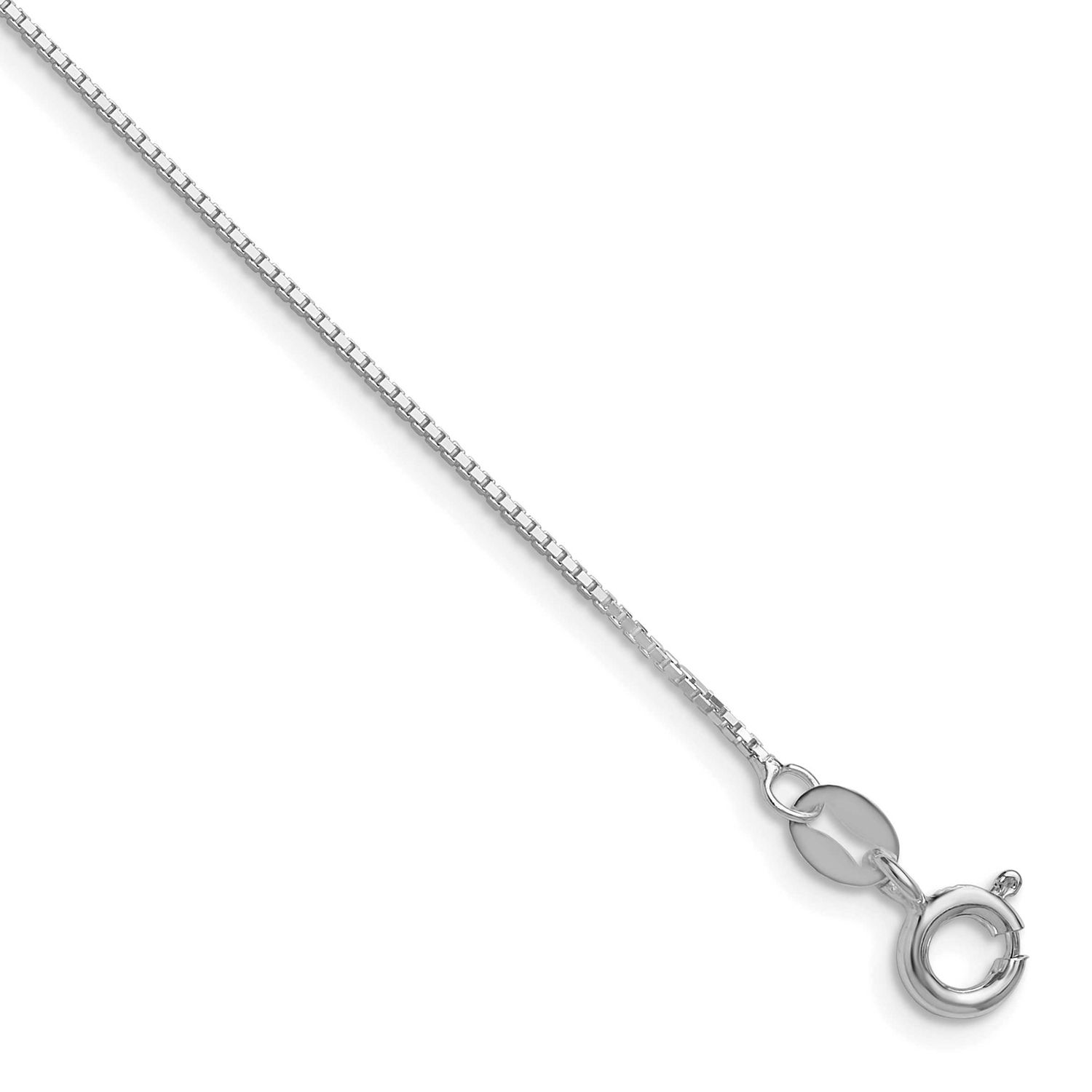 0.8mm 8 Sided Diamond-Cut Box Chain 16 Inch Sterling Silver Rhodium-Plated, MPN: QBR015R-16, UPC: