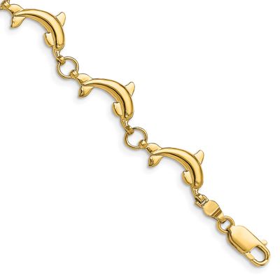 Dolphin Bracelet 14k Gold Polished, MPN: FB1784-8, UPC: 63721812932