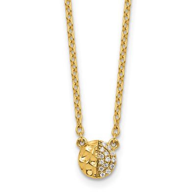 Hammered Diamond Disk Necklace 14k Gold Polished, MPN: PM10779-005-YAA, UPC: