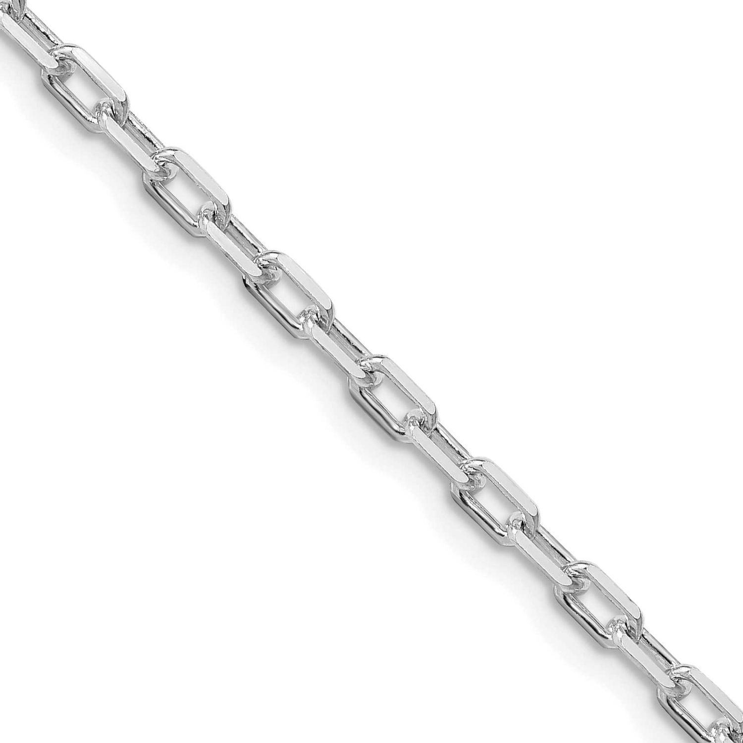2.9mm Diamond-Cut Long Link Cable Chain 18 Inch Sterling Silver Rhodium-Plated, MPN: QAR080R-18, UP…