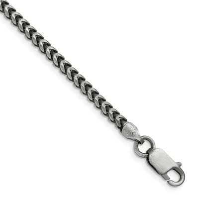 3.1mm Diamond-cut Square Franco Chain 20 Inch Sterling Silver Antiqued, MPN: QQF100A-20, UPC: