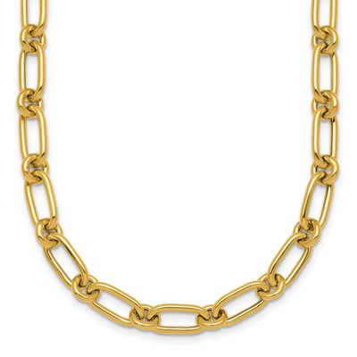 Oval and Circle Link 18 Inch Necklace 14k Gold Polished, MPN: SF3233-18, UPC: