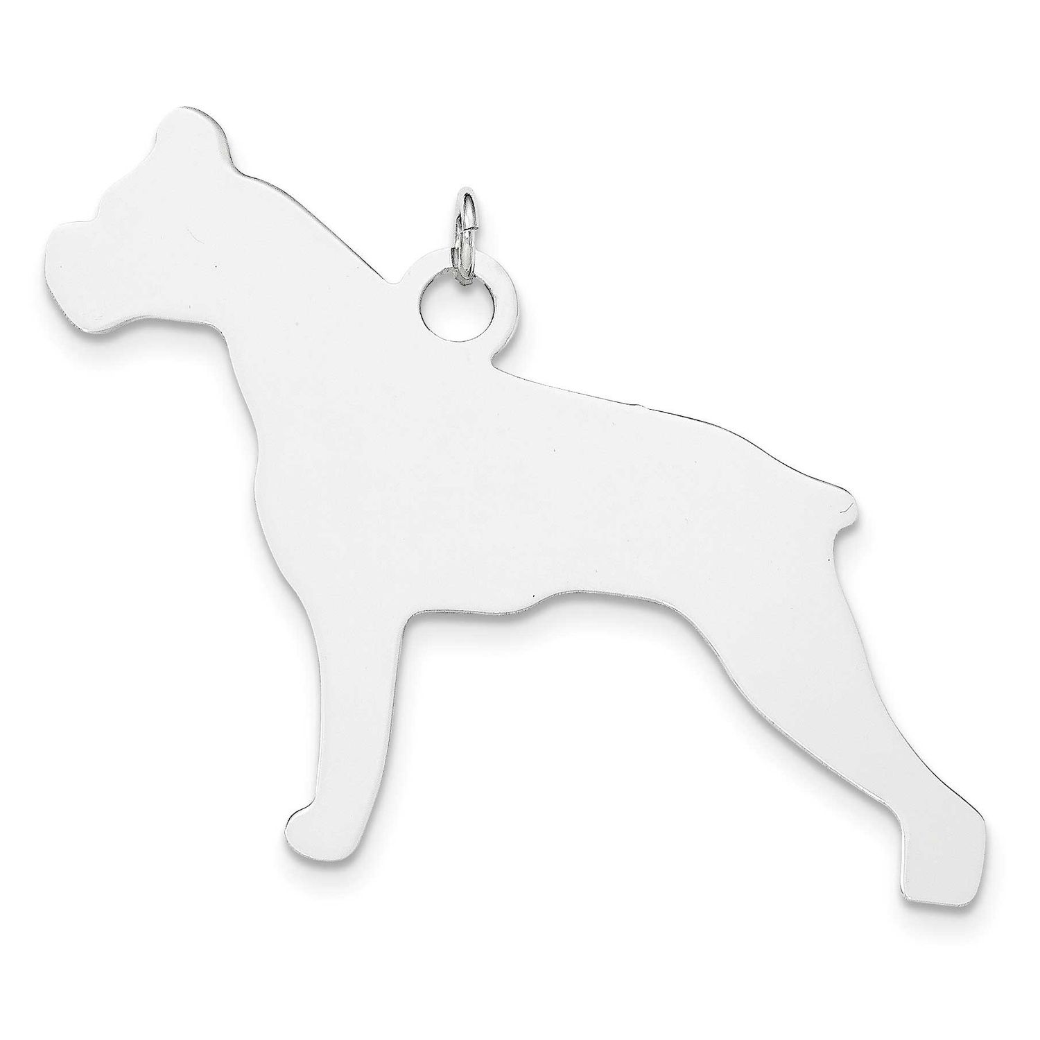 Toni Tails Engraveable Large Boxer Disc Charm Sterling Silver, MPN: QP4714, UPC: